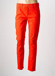 Pantalon chino tissage popeline taille normale orange HAPPY femme