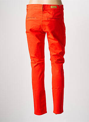 Pantalon chino tissage popeline taille normale orange HAPPY femme
