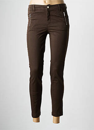 Pantalon 7/8 stretch taille normale marron LIU JO femme