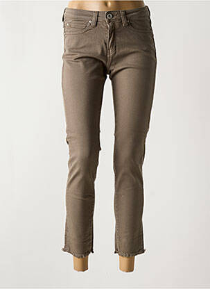 Jeans coupe slim stretch taille normale marron DENIM STUDIO femme