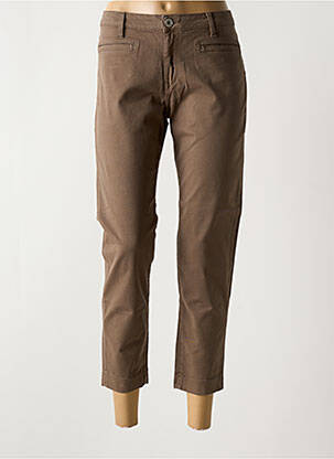 Jeans coupe slim stretch taille normale marron DENIM STUDIO femme
