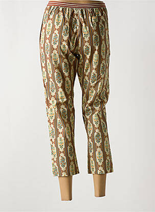 Pantalon 7/8 tissage popeline taille normale beige JOHANNA PARIS femme