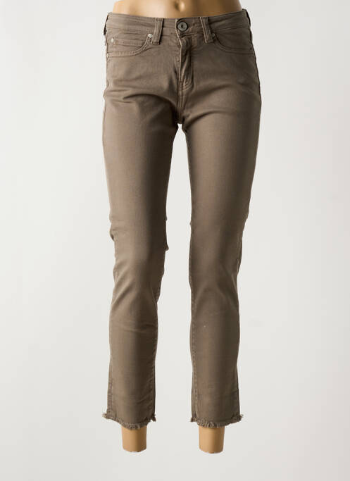 Jeans coupe slim marron DENIM STUDIO pour femme