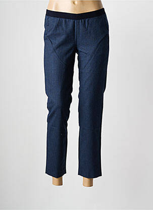 Pantalon 7/8 tissage popeline taille normale bleu HARTFORD femme