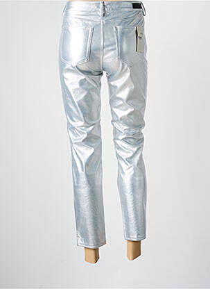 Pantalon 7/8 fermeture zippée sous rabat boutonné taille normale argent FIVE femme