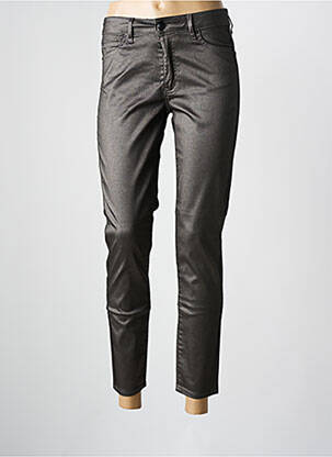 Pantalon slim tissage enduit taille normale marron FIVE femme