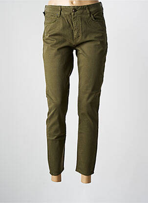 Pantalon slim tissage popeline taille normale vert FIVE femme