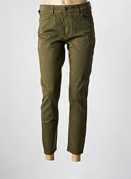 Pantalon slim tissage popeline taille normale vert FIVE femme