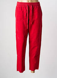 Pantalon droit taille élastique taille normale rouge HAPPY femme