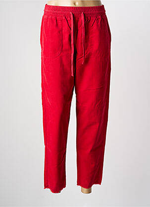 Pantalon droit taille élastique taille normale rouge HAPPY femme