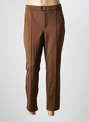 Pantalon 7/8 stretch taille normale marron YAYA femme