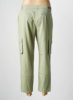 Pantalon 7/8 tissage popeline taille normale vert MAYJUNE femme