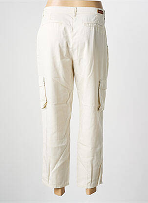 Pantalon 7/8 tissage popeline taille normale beige MAYJUNE femme
