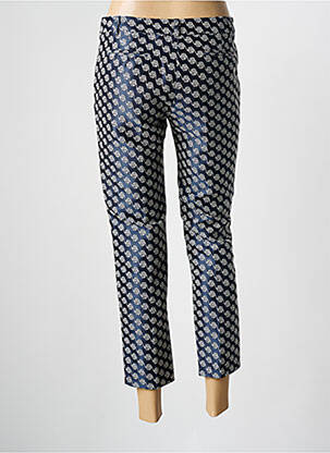 Pantalon 7/8 fermeture zippée sous rabat avec crochet bleu LA PETITE FRANCAISE femme