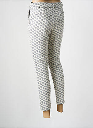 Pantalon 7/8 fermeture zippée sous rabat avec crochet beige LA PETITE FRANCAISE femme