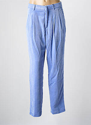Pantalon droit fermeture zippée sous rabat avec crochet taille normale bleu SCOTCH & SODA femme