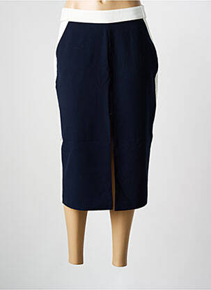 Jupe mi-longue taille normale bleu IDANO femme