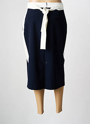 Jupe mi-longue taille normale bleu IDANO femme