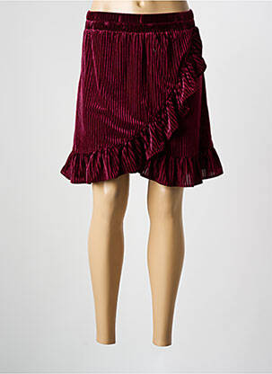 Jupe courte coupe droite rouge ANGE femme