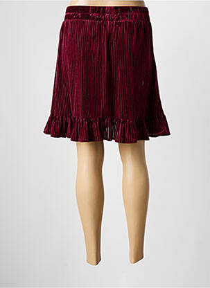 Jupe courte coupe droite rouge ANGE femme