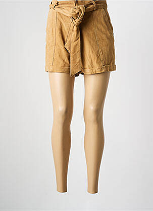 Short fermeture zippée sous rabat avec crochet taille normale marron LA PETITE ETOILE femme