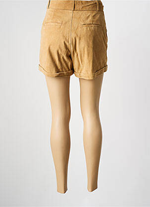 Short fermeture zippée sous rabat avec crochet taille normale marron LA PETITE ETOILE femme
