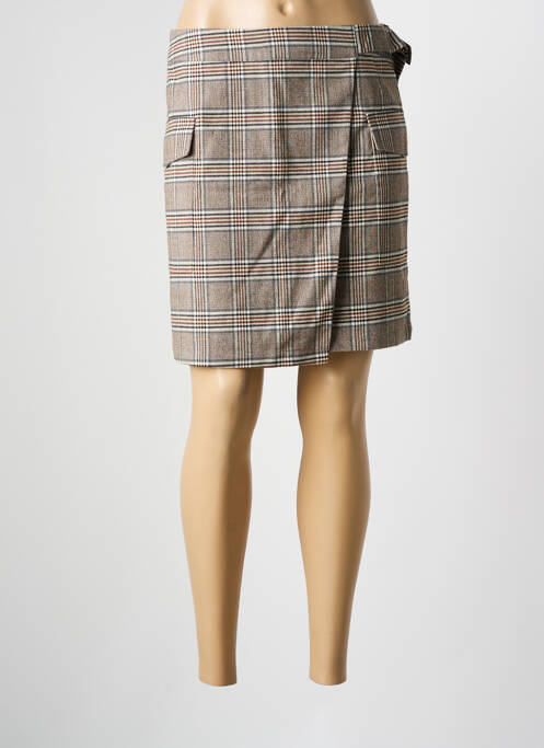 Jupe courte marron YAYA pour femme