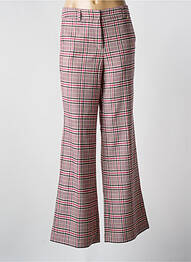 Pantalon flare fermeture zippée sous rabat avec crochet taille normale rose FABIENNE CHAPOT femme