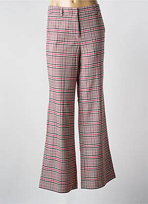 Pantalon flare fermeture zippée sous rabat avec crochet taille normale rose FABIENNE CHAPOT femme