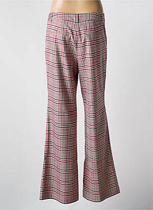 Pantalon flare fermeture zippée sous rabat avec crochet taille normale rose FABIENNE CHAPOT femme