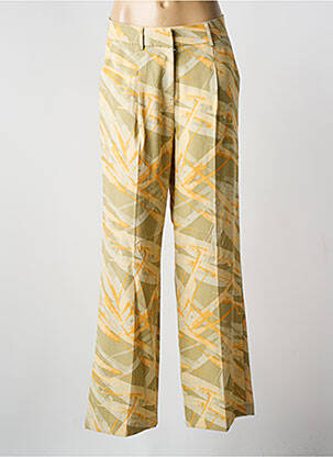 Pantalon large tissage crêpe taille normale vert YAYA femme
