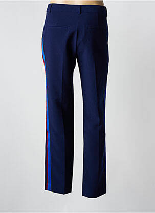 Pantalon chino broderie galons latéraux taille normale bleu IDANO femme