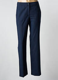 Pantalon chino fermeture zippée sous rabat boutonné taille haute bleu HANA SAN femme
