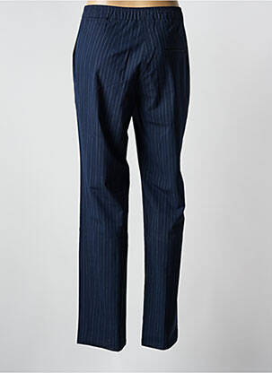 Pantalon chino fermeture zippée sous rabat boutonné taille haute bleu HANA SAN femme
