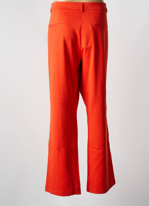 Pantalon flare fermeture zippée sous rabat avec crochet taille normale orange ZILCH femme