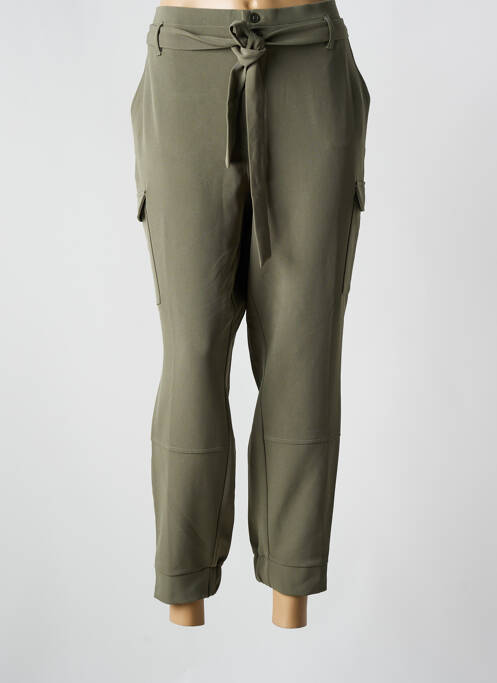 Pantalon 7/8 taille élastique taille normale vert YAYA femme