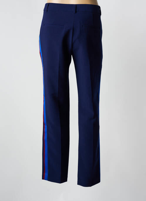 Pantalon chino broderie galons latéraux taille normale bleu IDANO femme