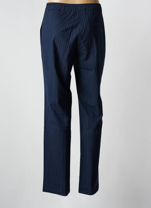 Pantalon chino fermeture zippée sous rabat boutonné taille haute bleu HANA SAN femme