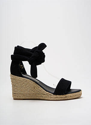 Espadrilles fermeture lacets talon de 7 à 9cm noir FABIENNE CHAPOT femme