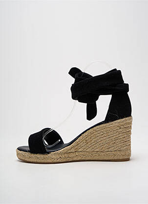 Espadrilles fermeture lacets talon de 7 à 9cm noir FABIENNE CHAPOT femme