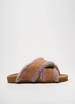 Mules/sabots nubuck talon plat jusqu'à 3cm rose LAIDBACK LONDON femme