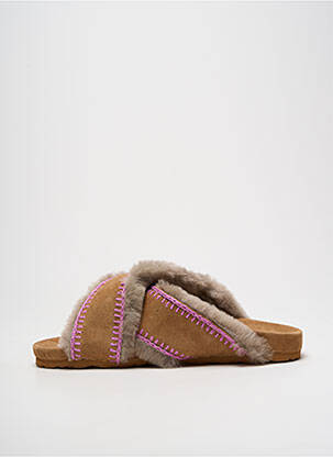 Mules/sabots nubuck talon plat jusqu'à 3cm rose LAIDBACK LONDON femme
