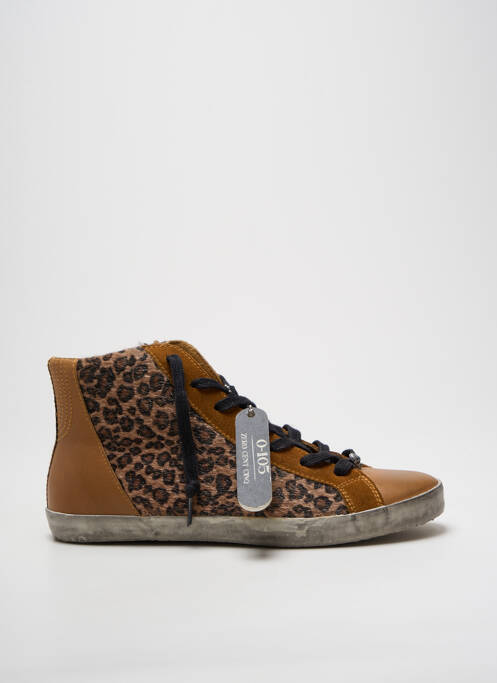 Baskets fermeture zip et lacets talon plat jusqu'à 3cm marron ZERO CENTCINQ femme