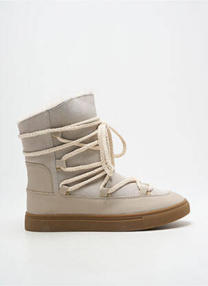Bottines/boots fourrée talon plat jusqu'à 3cm beige YAYA femme