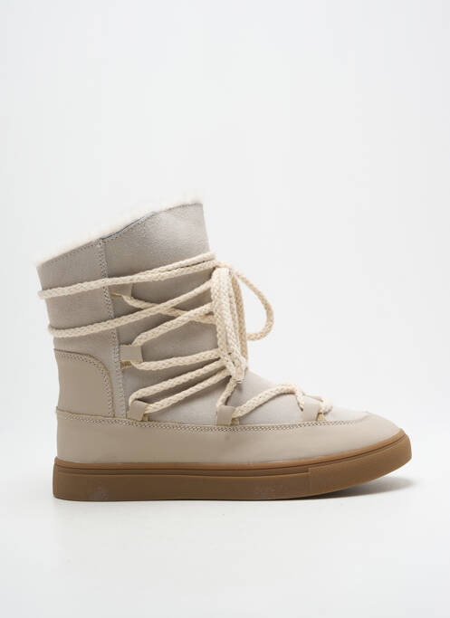 Bottines/boots fourrée talon plat jusqu'à 3cm beige YAYA femme
