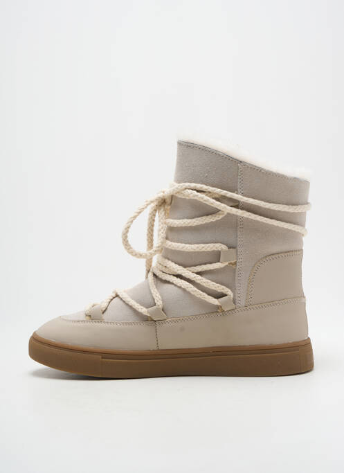 Bottines/boots fourrée talon plat jusqu'à 3cm beige YAYA femme