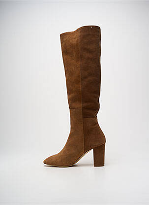 Bottes nubuck talon de 7 à 9cm marron IDANO femme
