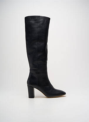 Bottes tissage satiné talon de 7 à 9cm noir IDANO femme