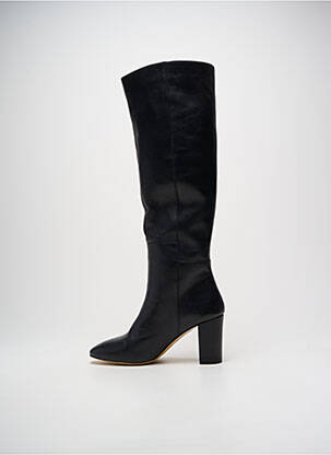 Bottes tissage satiné talon de 7 à 9cm noir IDANO femme