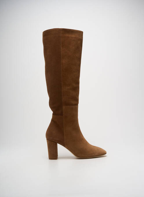 Bottes nubuck talon de 7 à 9cm marron IDANO femme